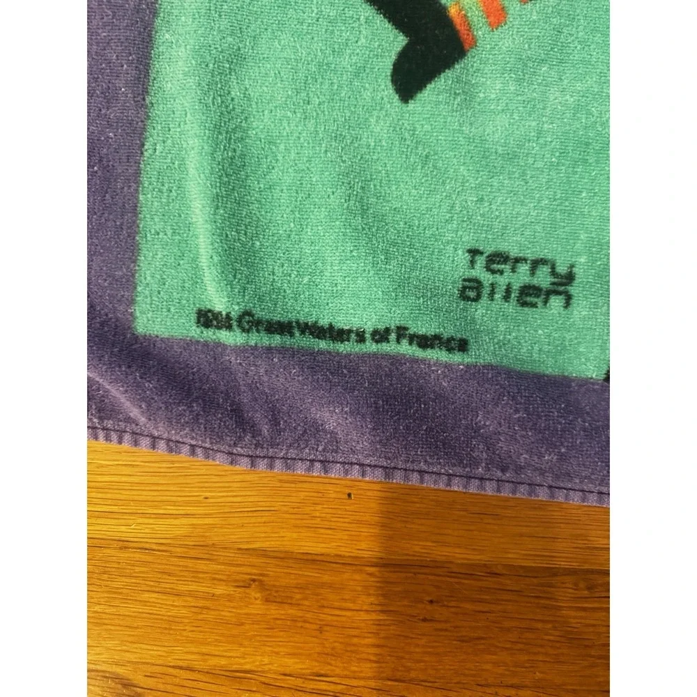 Vintage Perrier Tux Man Art Of Refreshment Pool Towel Terry Allen 1994 Hilasal